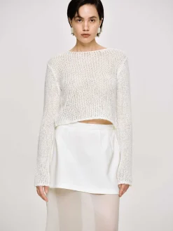 Knitwear-Source Unknown Semi-Sheer Knit, Birch