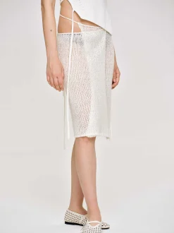 Clothing-Source Unknown Semi-Sheer Knit Skirt, Birch