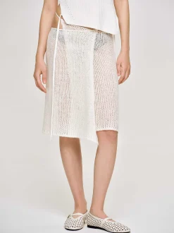 Clothing-Source Unknown Semi-Sheer Knit Skirt, Birch