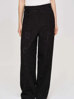 Clothing-Source Unknown Sevilla Crochet Wide Trousers, Black
