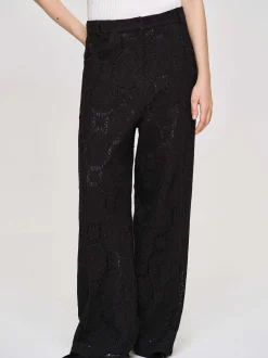Clothing-Source Unknown Sevilla Crochet Wide Trousers, Black
