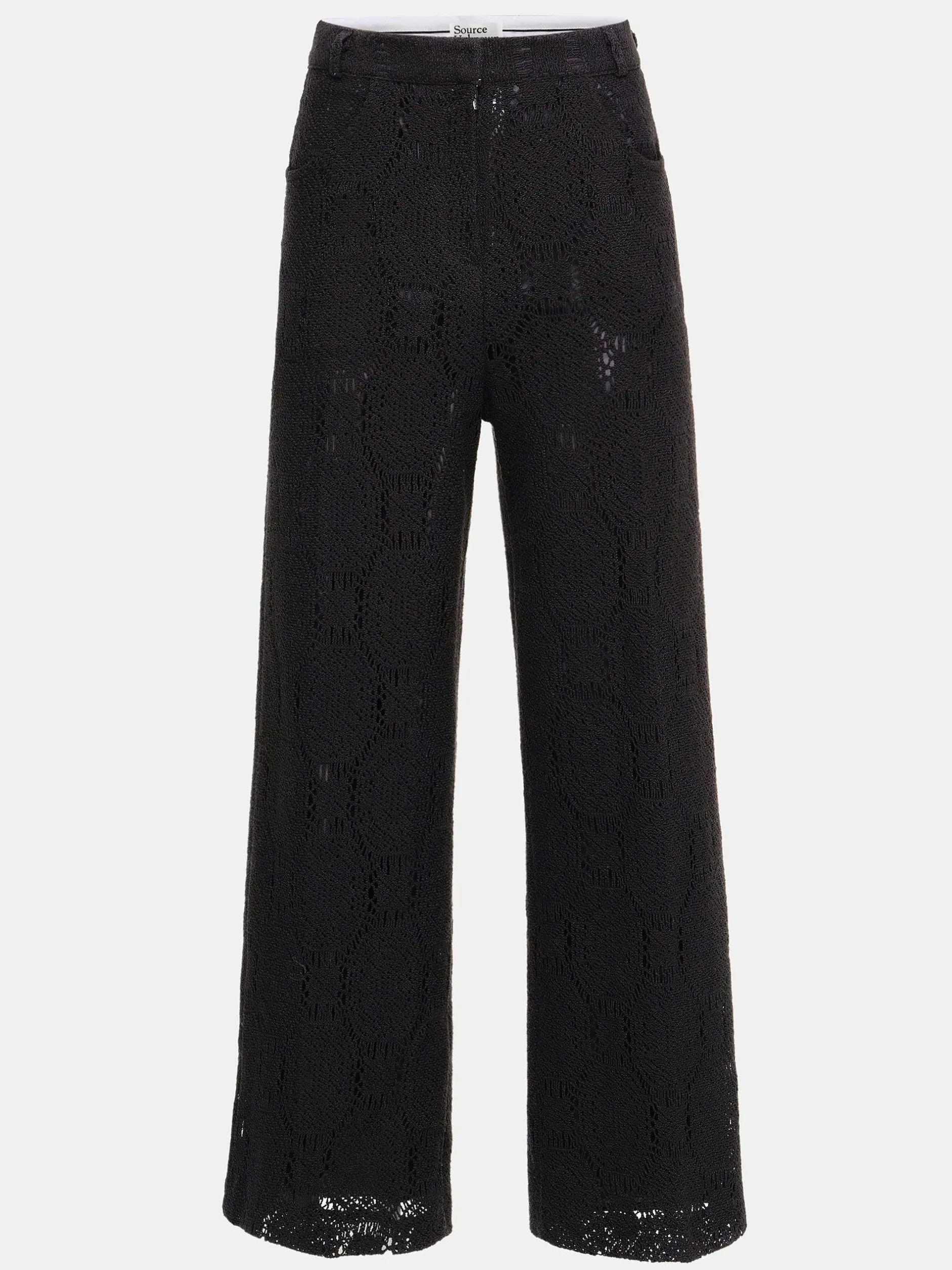 Clothing-Source Unknown Sevilla Crochet Wide Trousers, Black