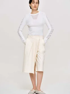 Clothing-Source Unknown Sheer Sleeve Knit, White