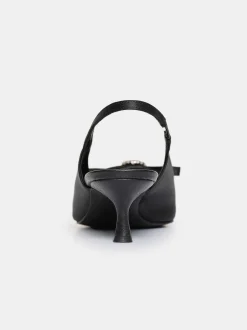 Shoes & Bags-Source Unknown Sifua Front Buckle Slingback Sandals, Black