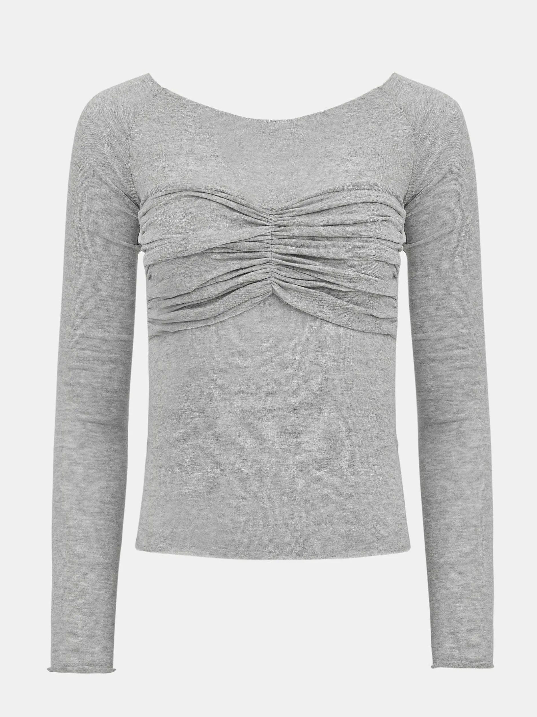 Tops-Source Unknown Slim Bustier Jersey Tee, Mist Grey