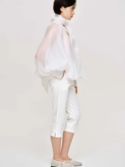 Bottoms-Source Unknown Slim Capri Pants, White