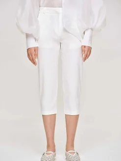 Bottoms-Source Unknown Slim Capri Pants, White