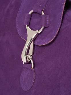 Clothing-Source Unknown Suede Hobo Bag, Plum