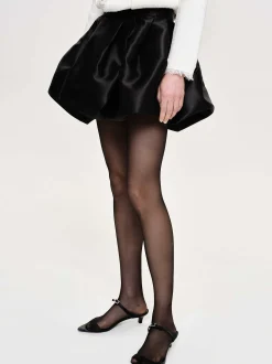 Bottoms-Source Unknown Suki Bubble Hem Miniskirt, Black