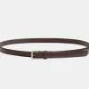 Accessories-Source Unknown Thin Leather Belt, Brown