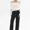 Accessories-Source Unknown Tova Off Shoulder Knit, Cream