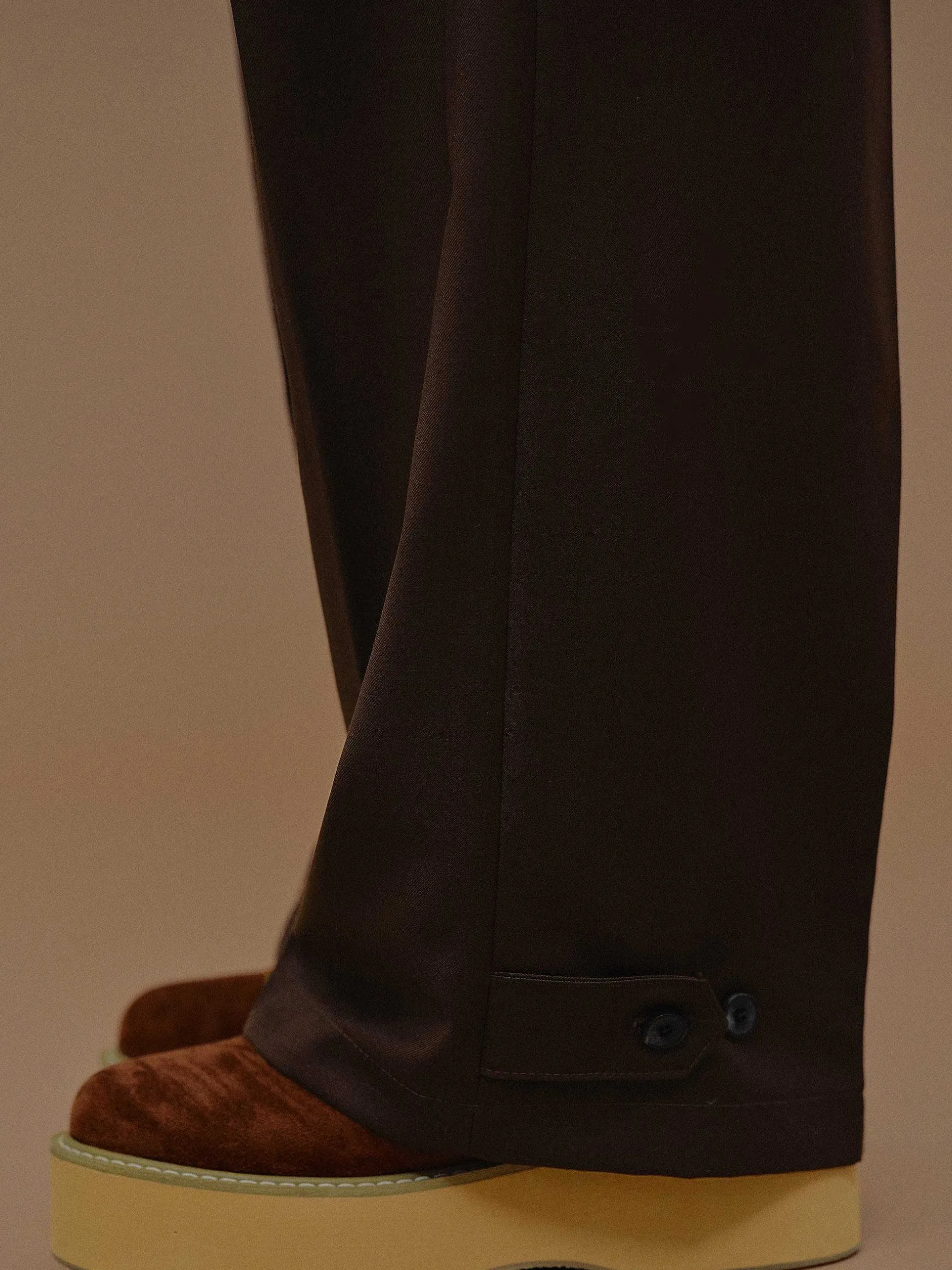 Clothing-Source Unknown Triangle Pocket Relaxed Trousers, Fondant