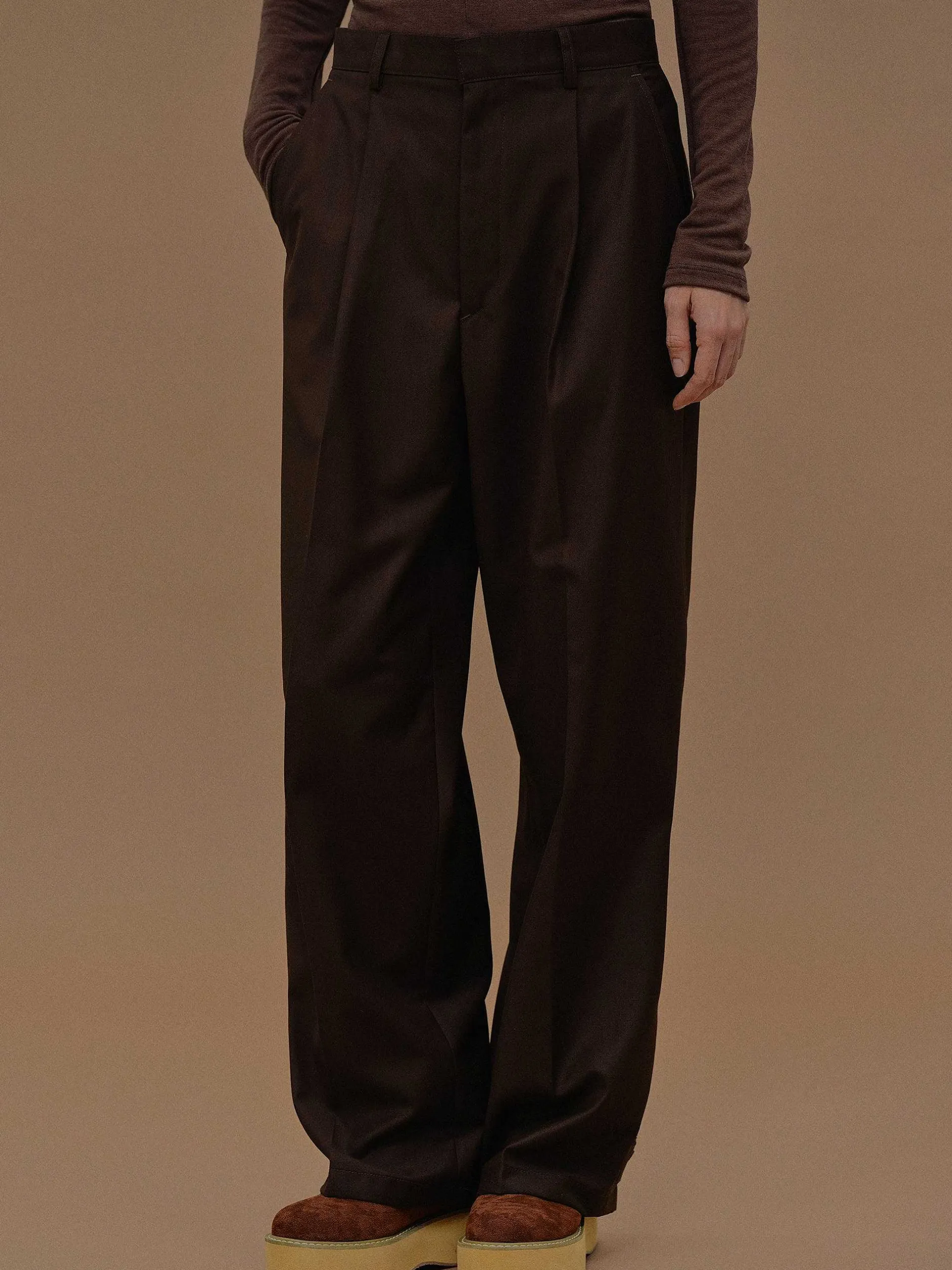 Clothing-Source Unknown Triangle Pocket Relaxed Trousers, Fondant
