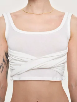 Tops-Source Unknown Twist Tank Top, White