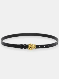 Accessories-Source Unknown Twisted Knot Buckle Belt, Black