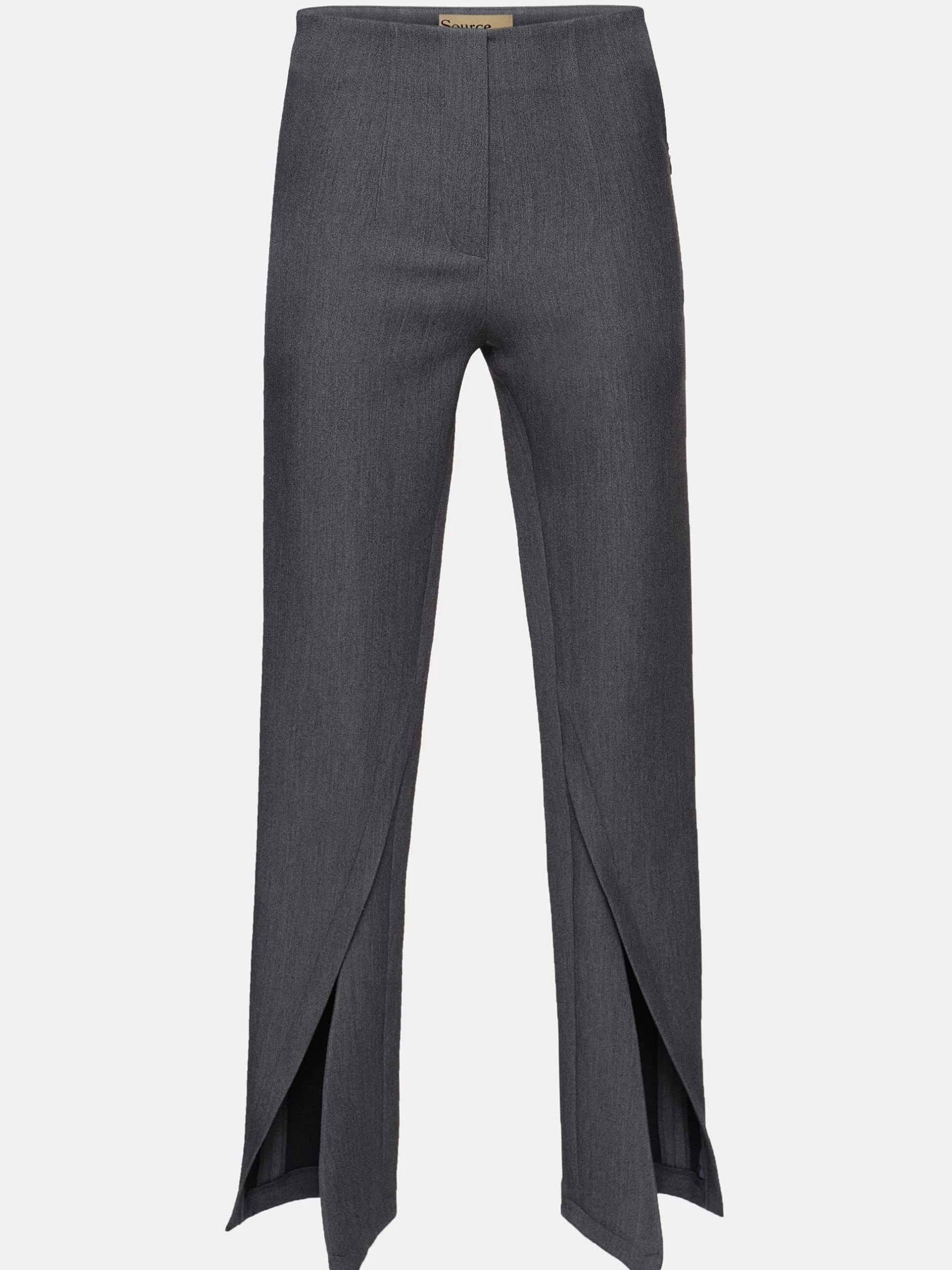 Bottoms-Source Unknown Tyia Bias-Cut Slim Trousers, Dark Charcoal