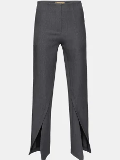 Clothing-Source Unknown Tyia Bias-Cut Slim Trousers, Dark Charcoal
