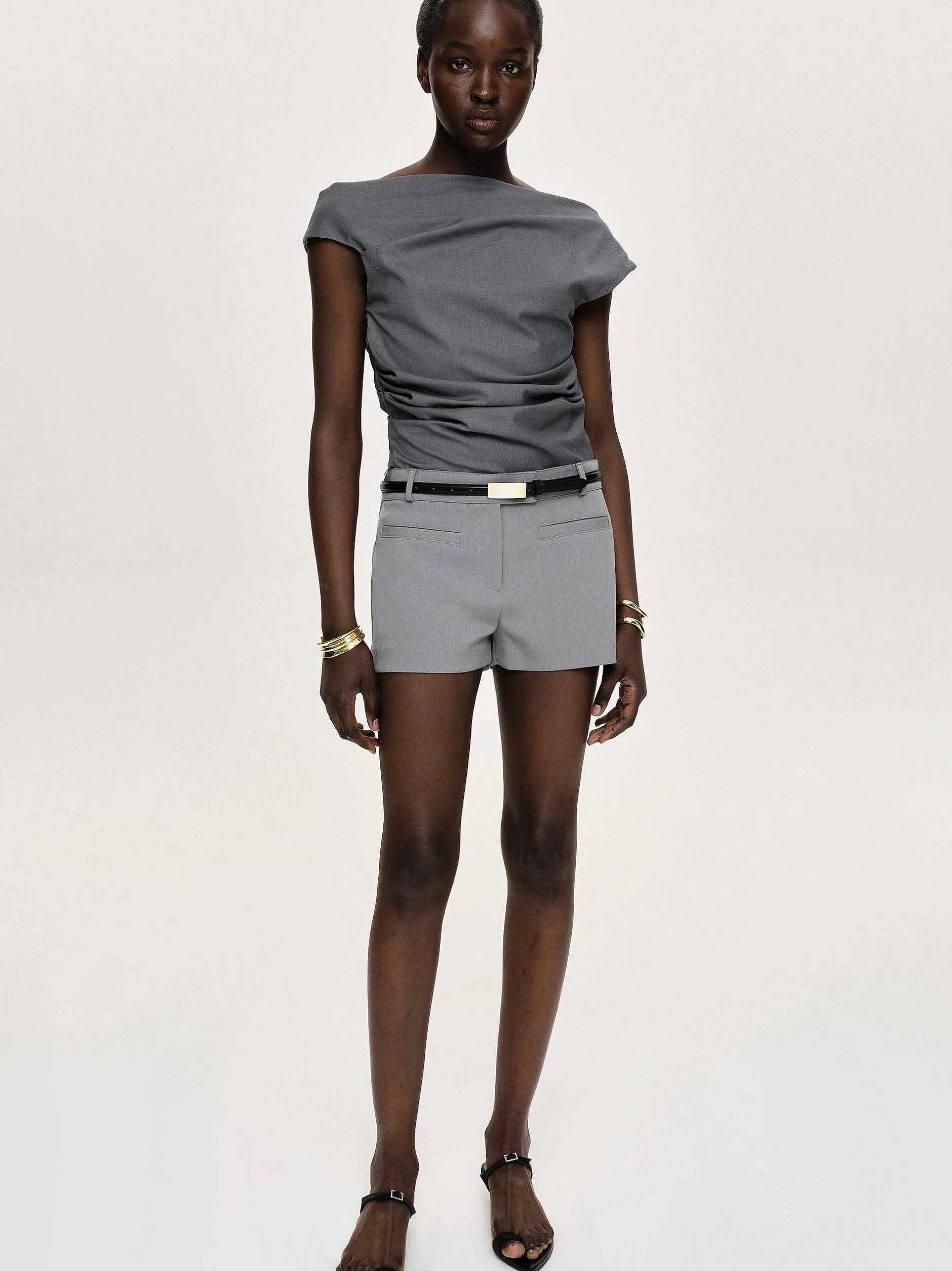 Clothing-Source Unknown Ulna Welt Pocket Shorts, Grey