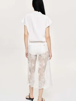 Clothing-Source Unknown V-Neck Crepe Blouse, White