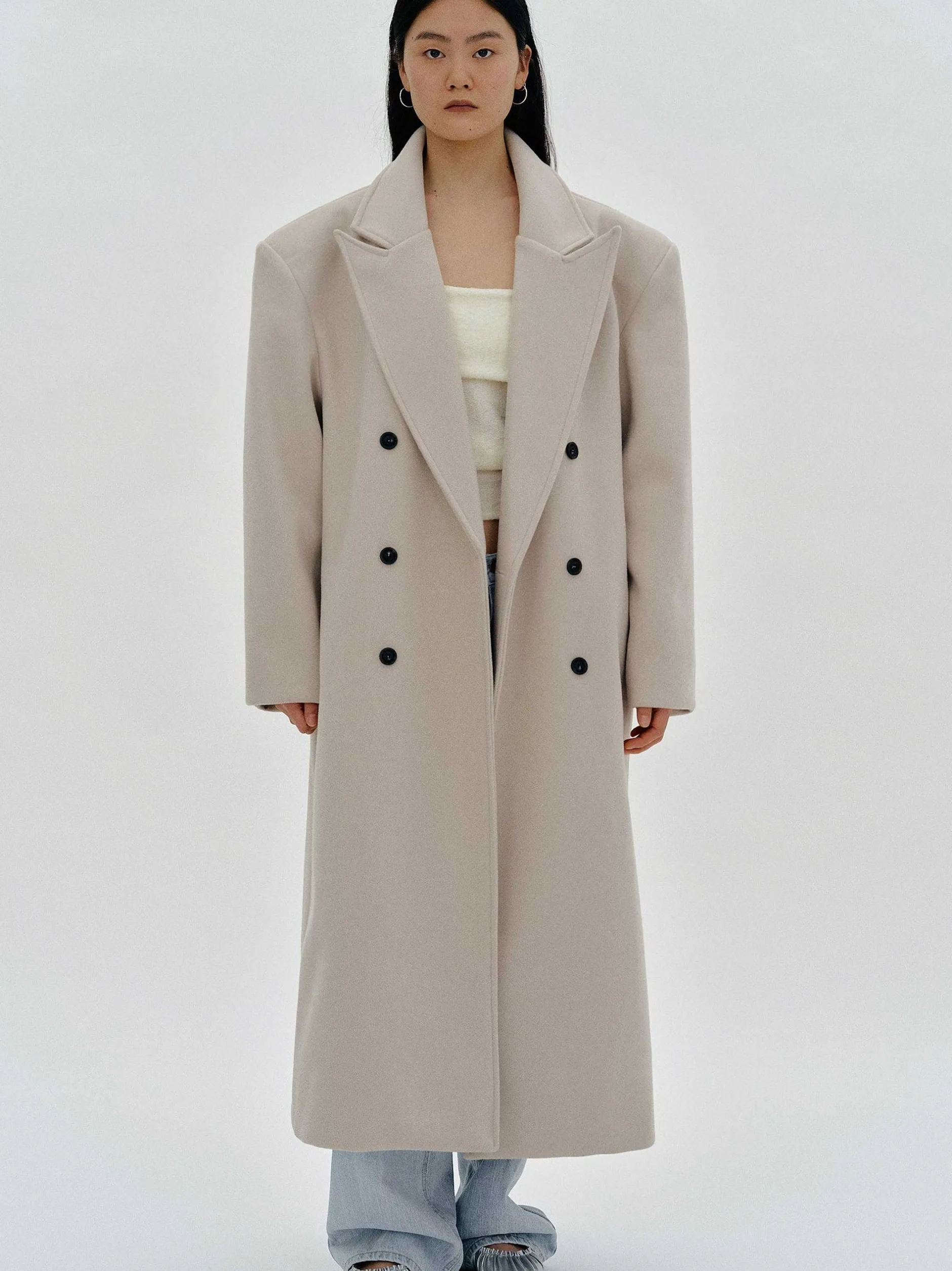 Clothing-Source Unknown Wallis Oversized Grandpa Coat, Beige