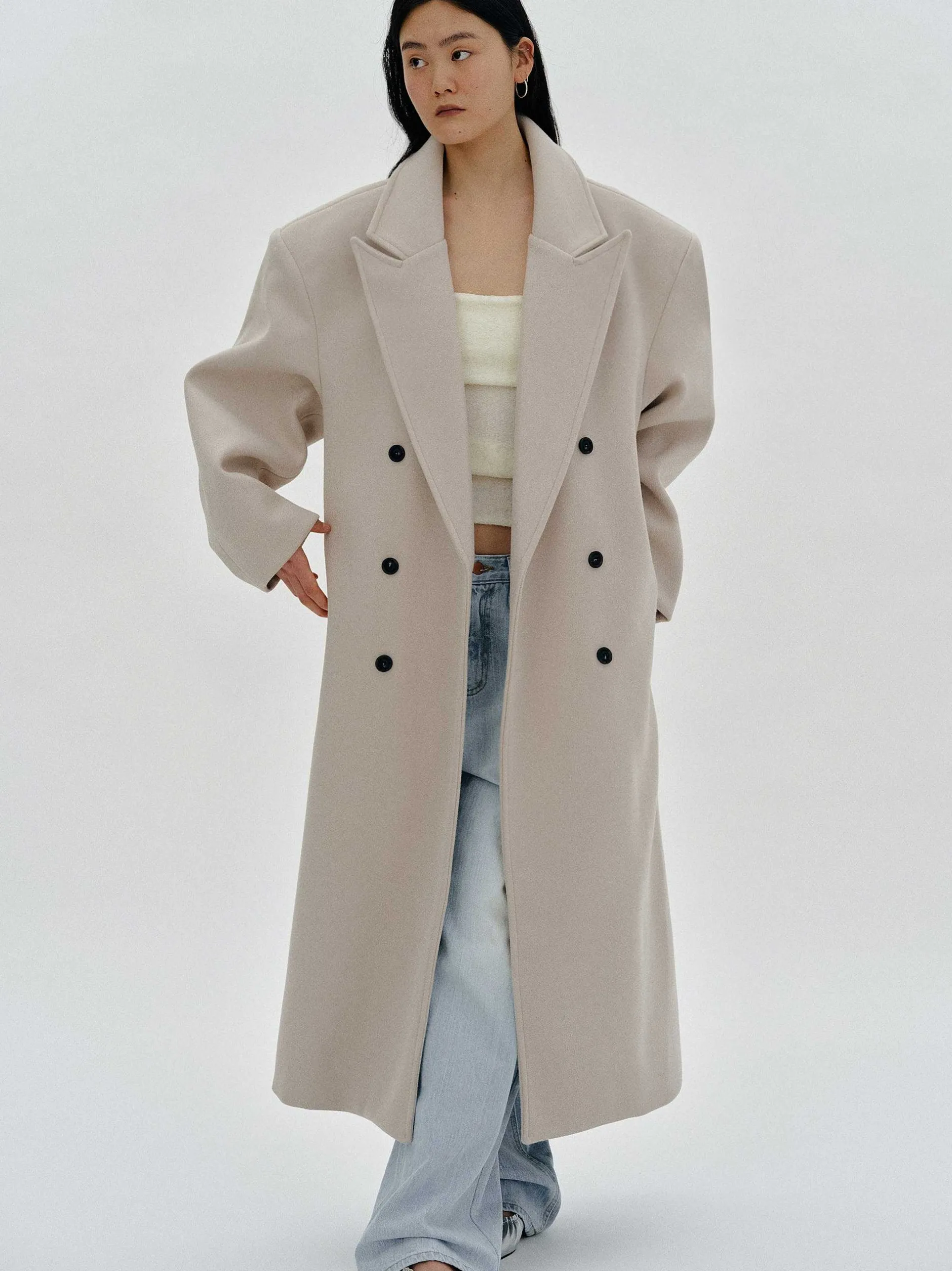 Clothing-Source Unknown Wallis Oversized Grandpa Coat, Beige