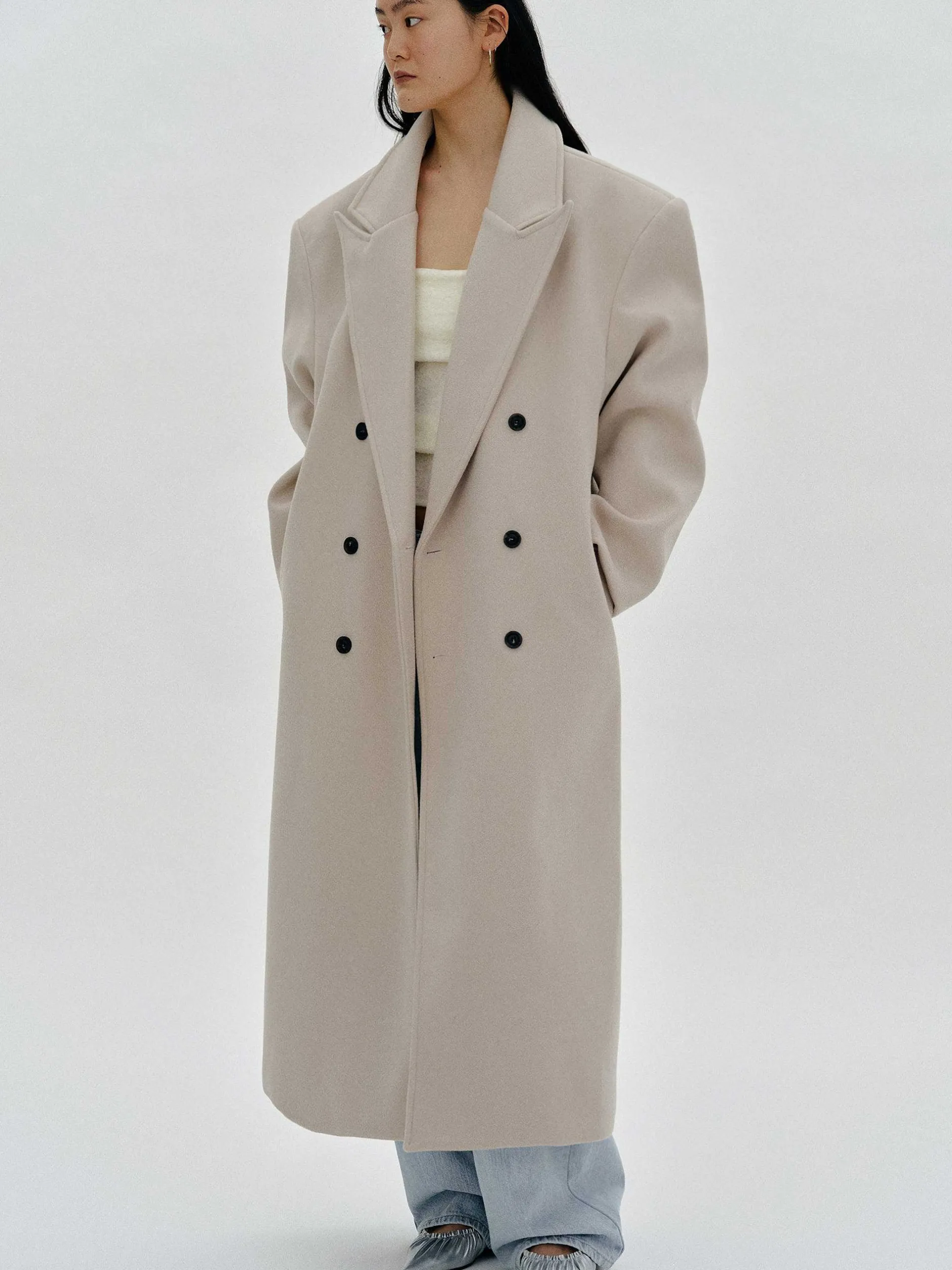 Clothing-Source Unknown Wallis Oversized Grandpa Coat, Beige