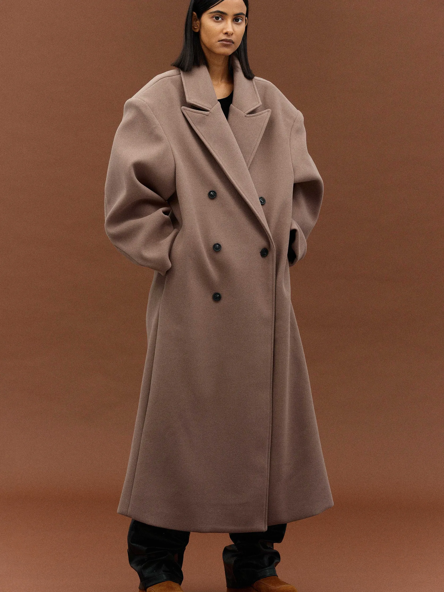 Clothing-Source Unknown Wallis Oversized Grandpa Coat, Latte