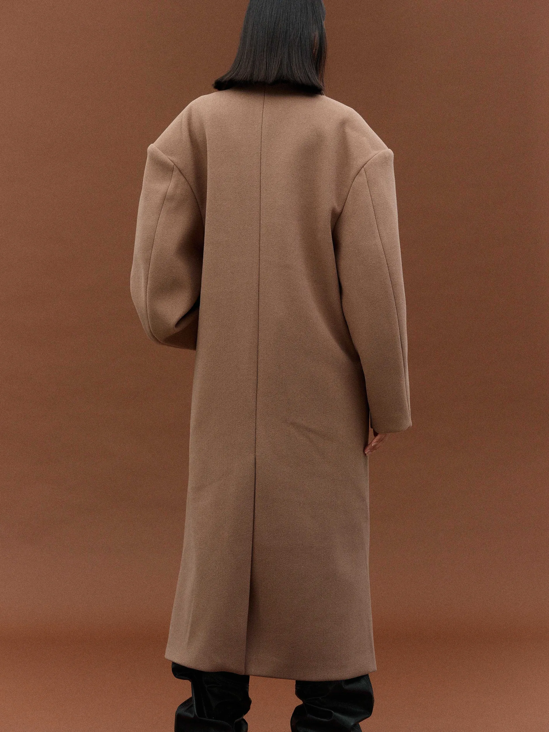 Clothing-Source Unknown Wallis Oversized Grandpa Coat, Latte