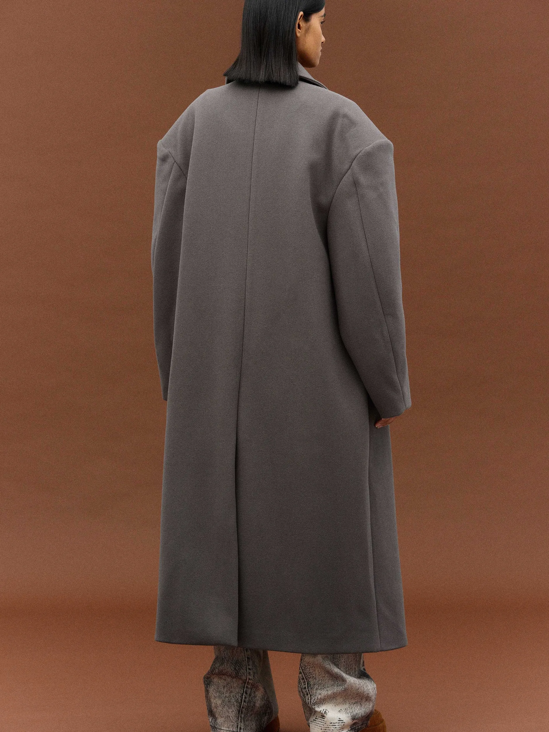 Clothing-Source Unknown Wallis Oversized Grandpa Coat, Grey