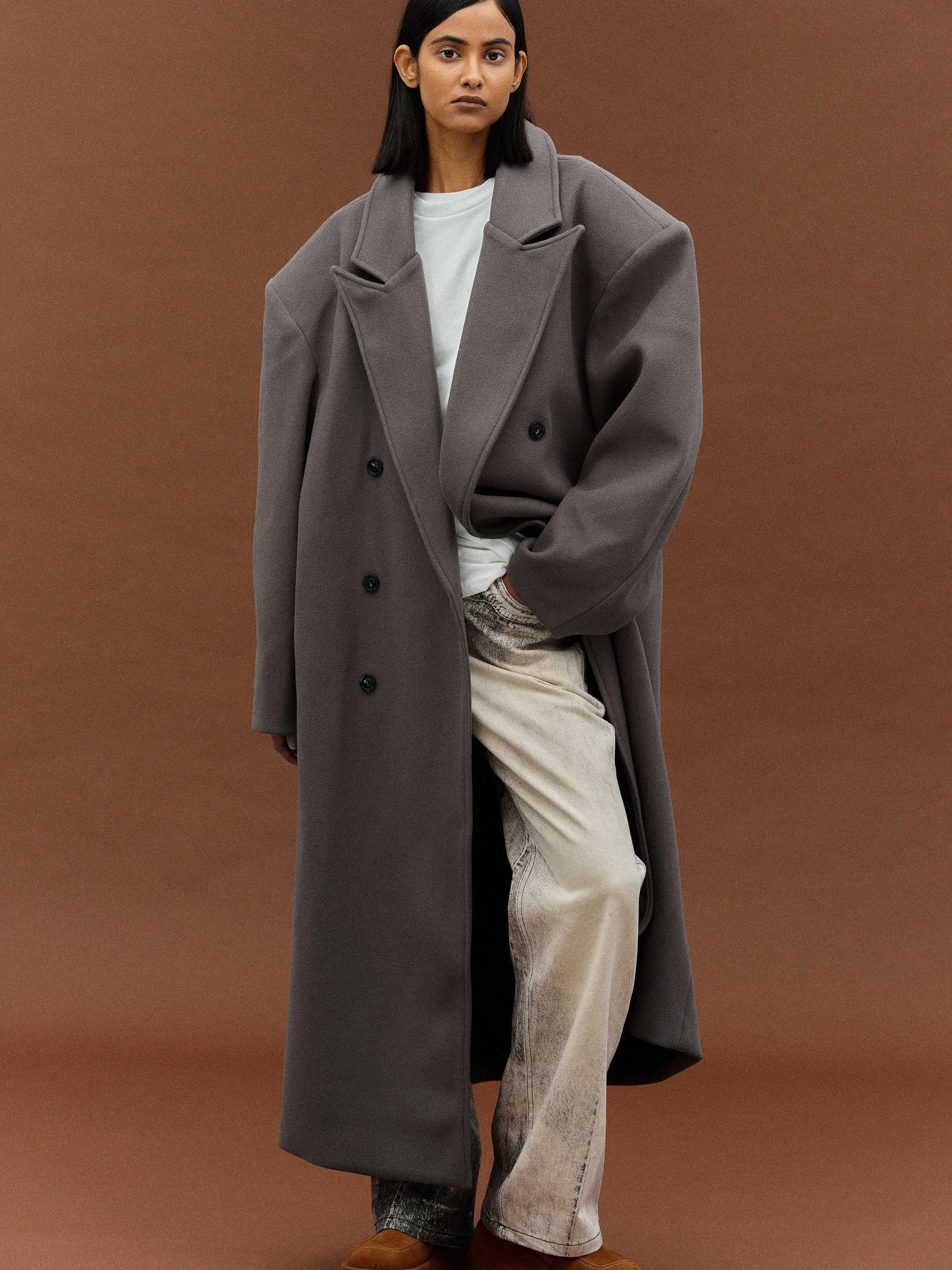 Clothing-Source Unknown Wallis Oversized Grandpa Coat, Grey