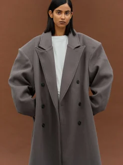 Outerwear-Source Unknown Wallis Oversized Grandpa Coat, Grey