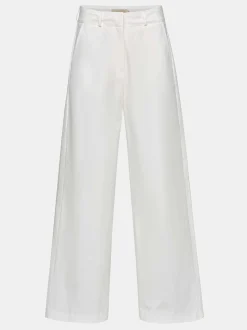 Clothing-Source Unknown Wide-Leg Poplin Pants, White