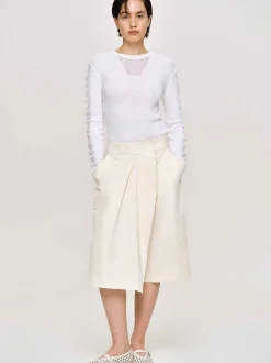 Clothing-Source Unknown Wrapped Cotton Shorts, Almond